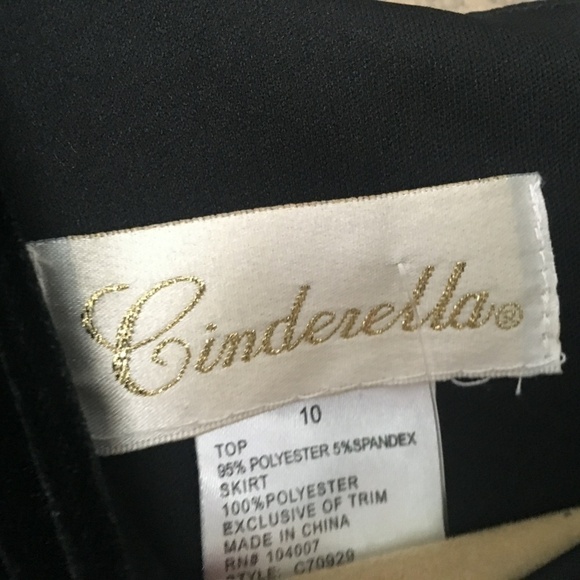 Cinderella Dress Flower Girl Black Velvet Tulle Skirt Sequin - Picture 3 of 5